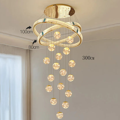 Élodie Crystal Staircase LED Chandelier Pendant Light