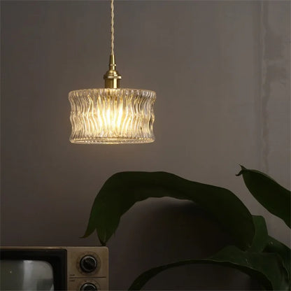 Camille Luxury Glass Black & Gold Pendant Light