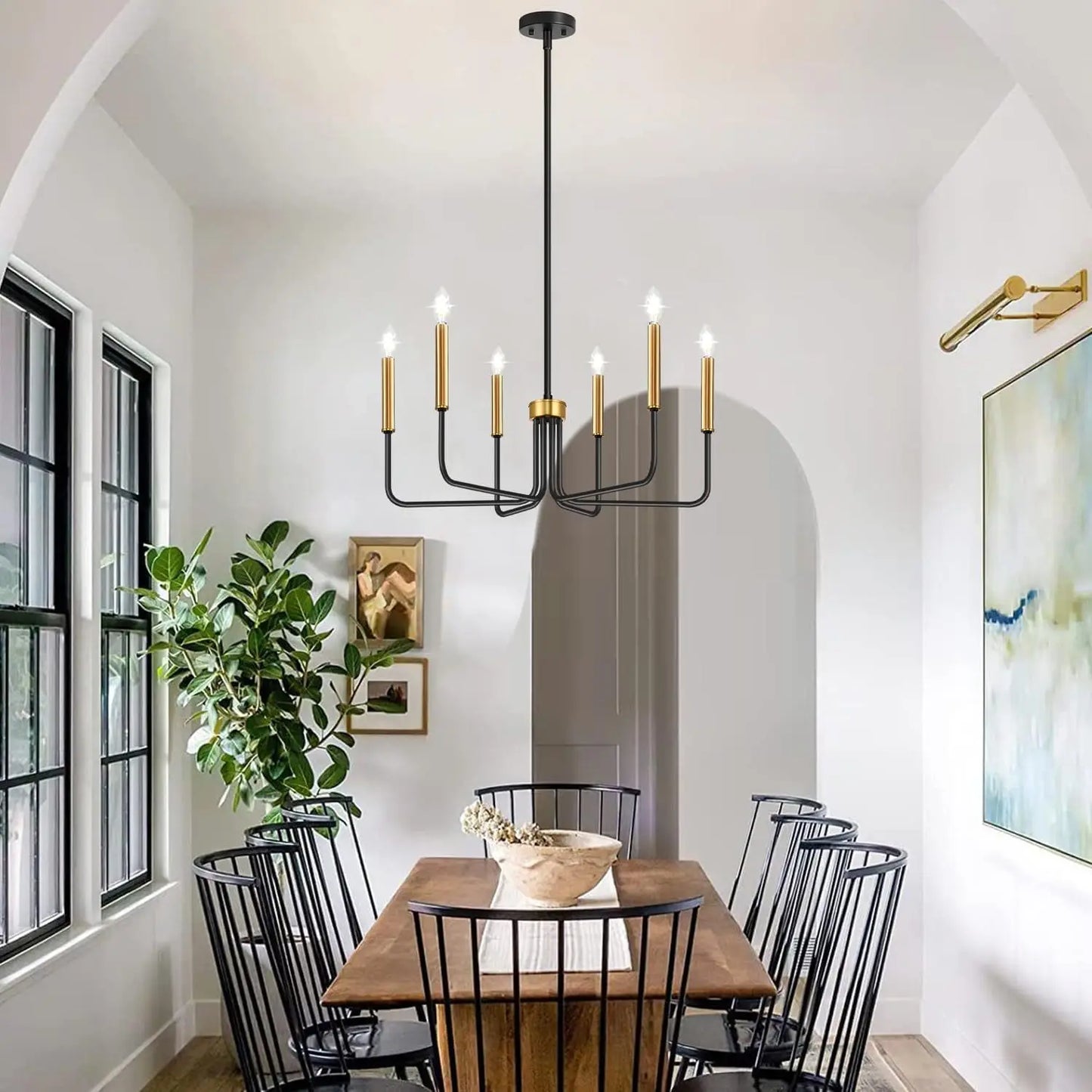 Isabelle Retro Iron Candle Chandelier