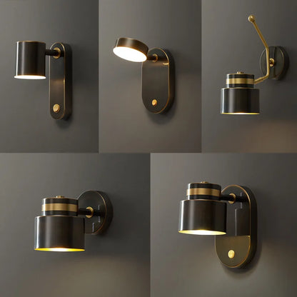 Camille Full Copper Rotating E27 Wall Reading Lamp With Switch