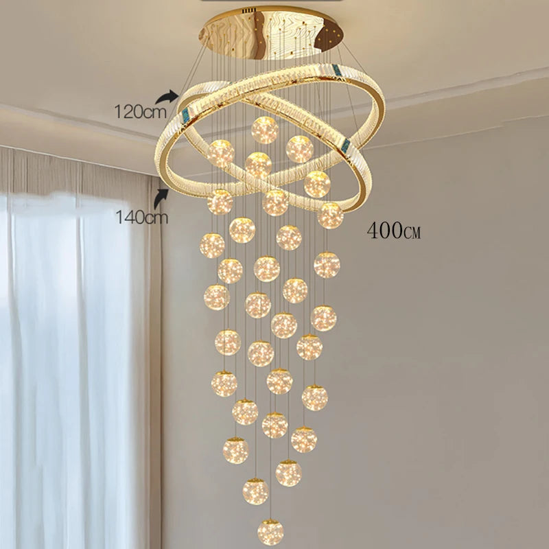 Élodie Crystal Staircase LED Chandelier Pendant Light