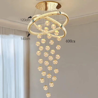 Élodie Crystal Staircase LED Chandelier Pendant Light