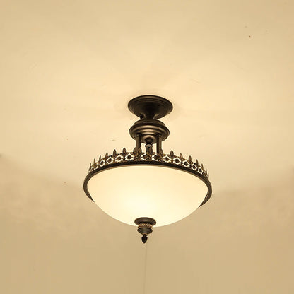 Aurélie Vintage Glass Ceiling Chandelier Black E27 Light