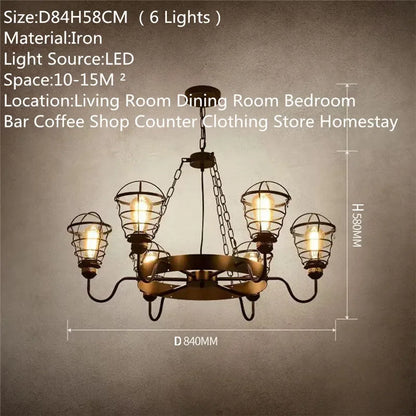 Camille Vintage Crystal Industrial Chandelier Ceiling Light