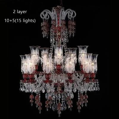 Long Clear Glass Chandelier for Living Room and Study Room