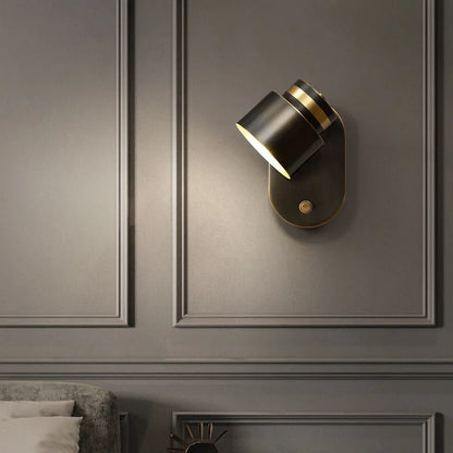Camille Full Copper Rotating E27 Wall Reading Lamp With Switch