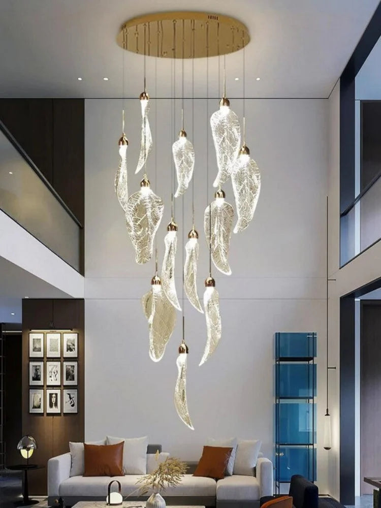 Aurélie Floating Leaf Chandelier Art Deco LED Ceiling Light