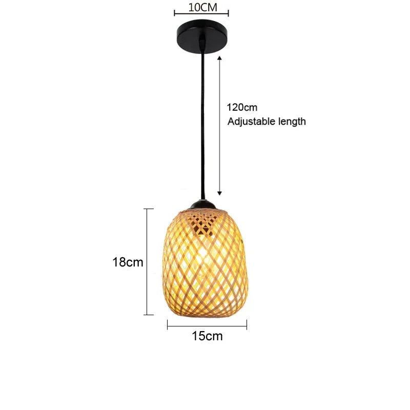 Aurélien Bamboo Rattan Pendant Light Handwoven Ceiling