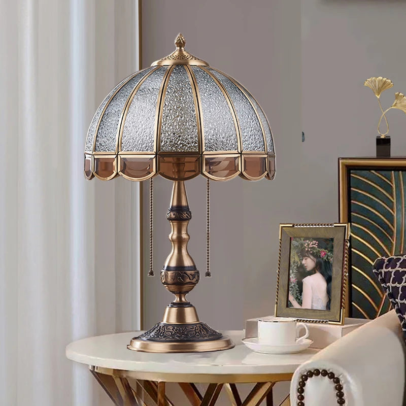 Camille European Copper LED Floor Lamp Retro Standing Light