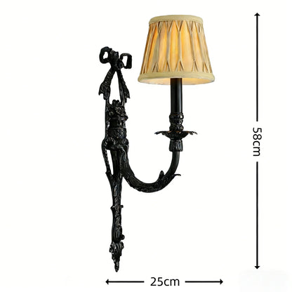 Camille Retro French Brass Crystal LED Wall Lamp Bedroom Accent