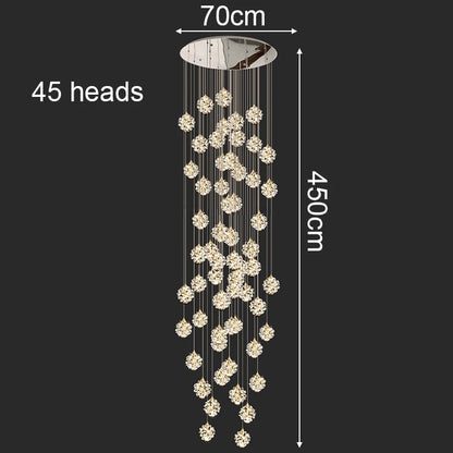 Modern Crystal Stair Pendant Light for Living Room and Hall