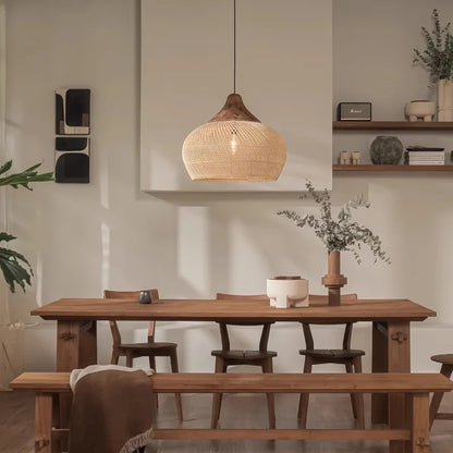 Sophie Wabi Sabi Rattan Pendant Lamp E27 Boho Dining Light