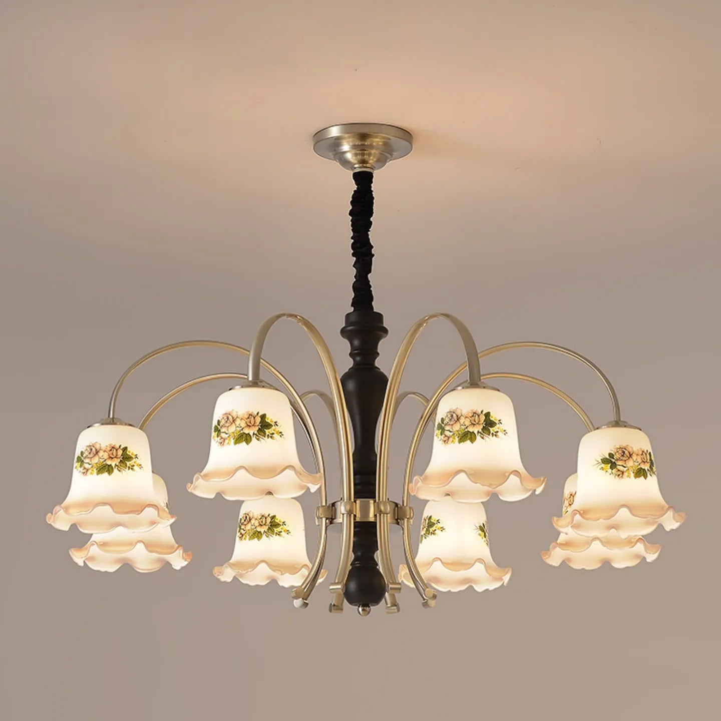 Camille French Cream Wood Luxury Chain Pendant Light