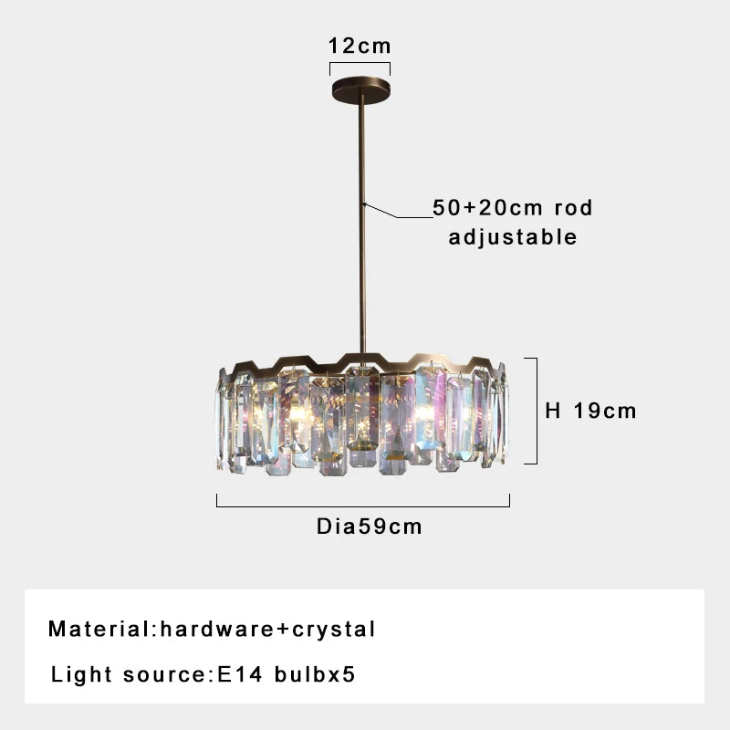 Sophie Luxury Italian Crystal Round Pendant Lamp Dining Living Foyer Decor