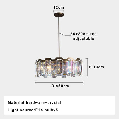 Sophie Luxury Italian Crystal Round Pendant Lamp Dining Living Foyer Decor