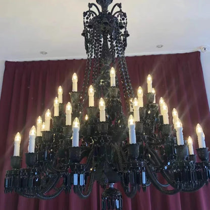 Black Crystal Chandelier for Dining Room and Bedroom Lighting