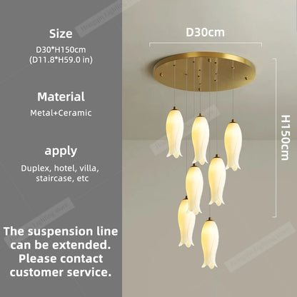 Amélie Minimalist Ceramic Staircase Pendant Light