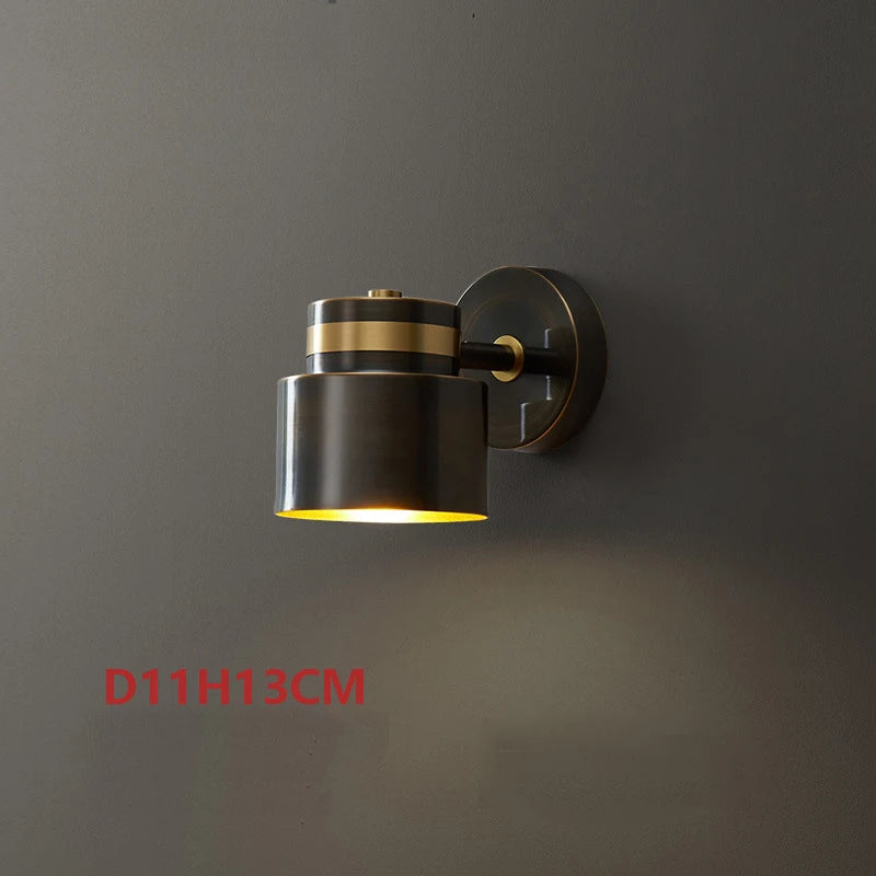 Camille Full Copper Rotating E27 Wall Reading Lamp With Switch