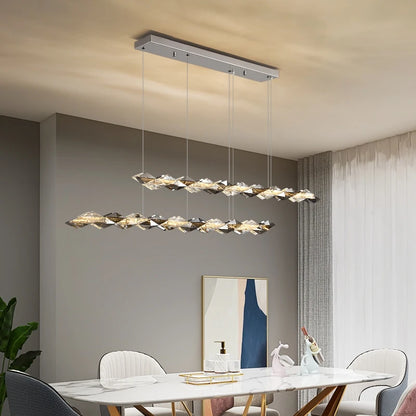 Élodie 2025 Modern Ring Crystal LED Dimmable Ceiling Chandelier Silver Decor Light