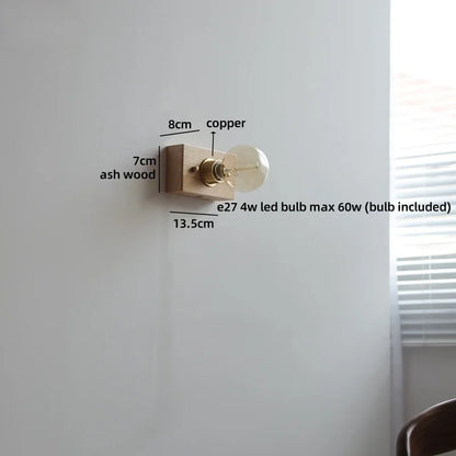 Sakura White Ceramic Walnut Wood LED Wall Lamp Japan Style