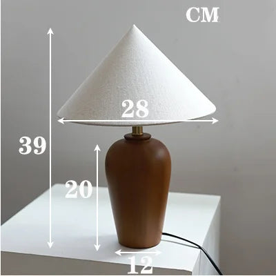 High-Quality Fabric Desk Lamp with Antique Wabi Sabi Style for Bedroom