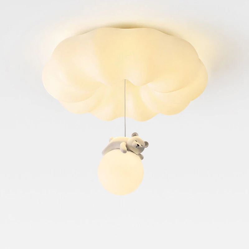 Amélie White Bear Cloud LED Ceiling Light Kids Room Dimmable