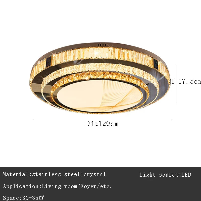 Celestia Gold Crystal Flush Mount LED Ceiling Light