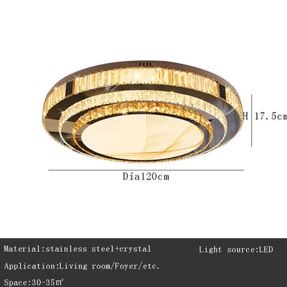 Celestia Gold Crystal Flush Mount LED Ceiling Light