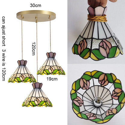 Camille Retro Colorful Glass Pendant Chandelier E27 Light