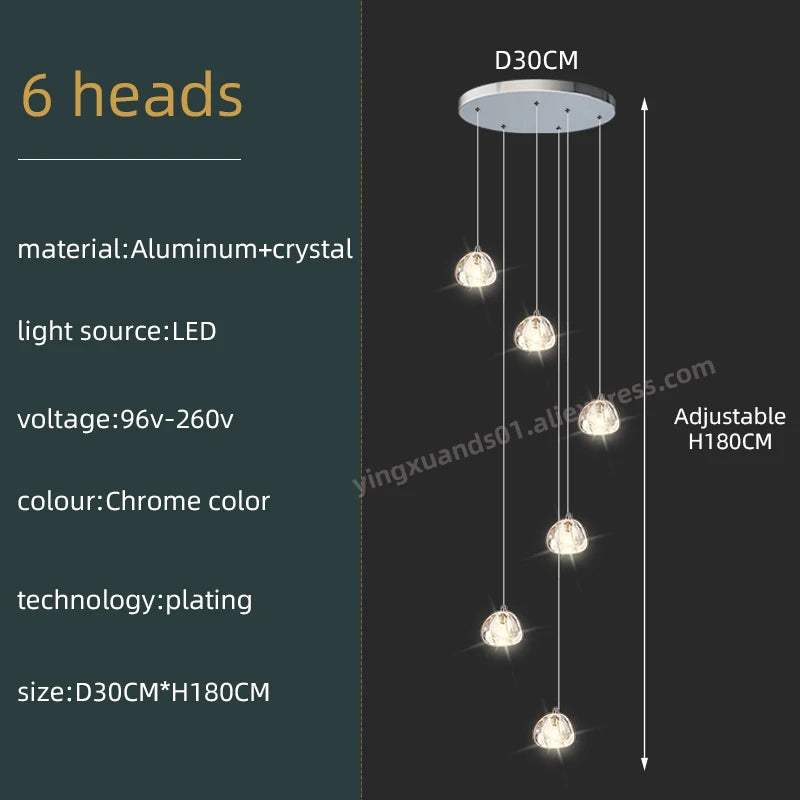 Seraphine Crystal Spiral Staircase Chandelier for Luxury Loft Interiors