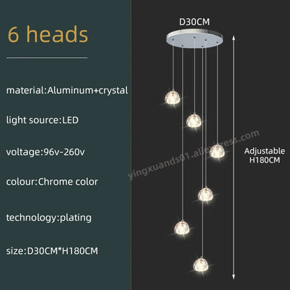 Seraphine Crystal Spiral Staircase Chandelier for Luxury Loft Interiors