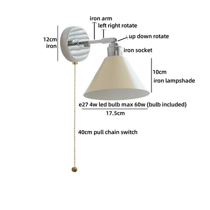 Camille Modern Glass Iron LED Wall Lamp Rotate Design