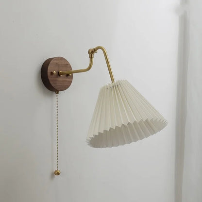 Camille Adjustable Fabric Wall Lamp with Copper Arm