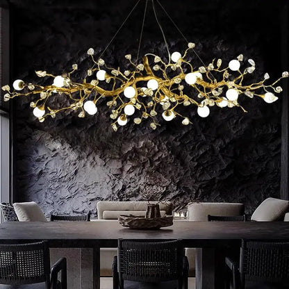 Élise Crystal Branch Chandelier Luxury Villa Ceiling Light
