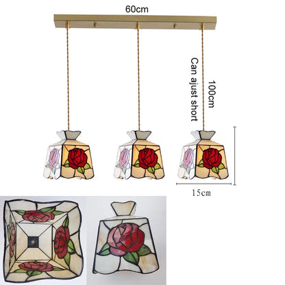 Camille Retro Colorful Glass Pendant Chandelier E27 Light