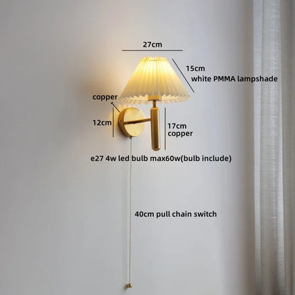 Chloé Pleated Umbrella Wall Lamp Nordic Modern