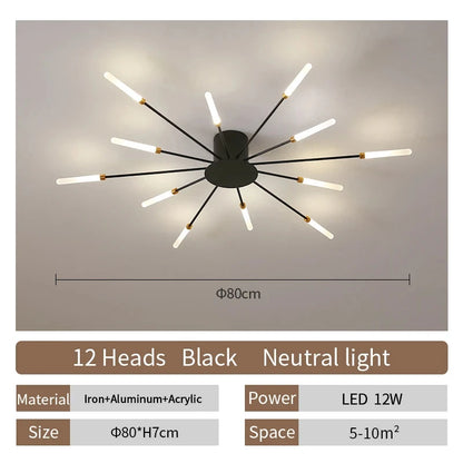 Celeste Nordic Fireworks LED Ceiling Chandelier for Modern Interiors
