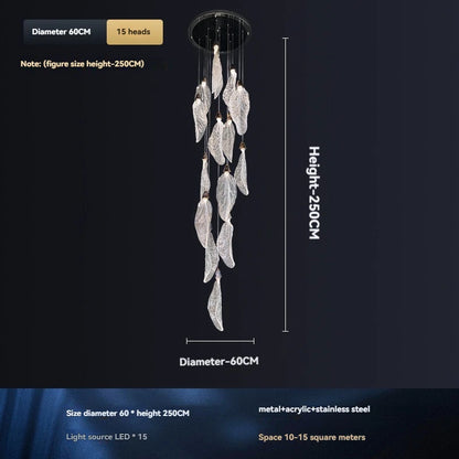 Aurélie Floating Leaf Chandelier Art Deco LED Ceiling Light