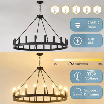 Anouk Wrought Iron Circular Pendant Light for Dining and Living Room