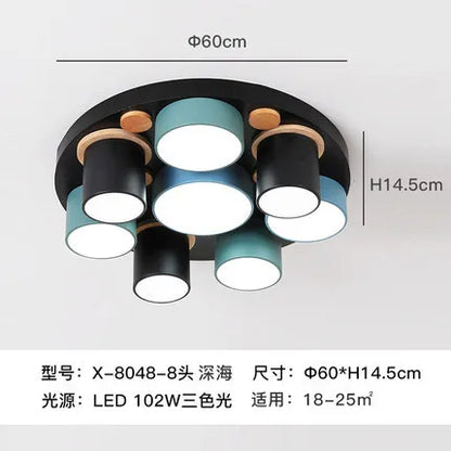 Émilie Nordic Wood Accent LED Ceiling Light