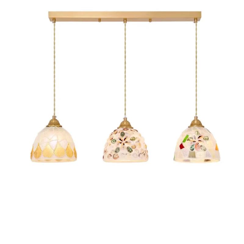 Isabelle Shell Glass Pendant Light Art Deco Bedside Lamp