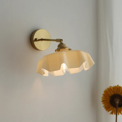 Élise Pink Glass Copper Wall Light