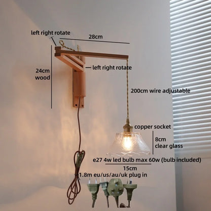 Élise Glass Flower Wall Lamp Flexible Arm Nordic
