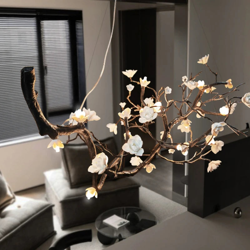 Seraphina Nordic Branch LED Chandelier, Dimmable Chrome Pendant Light