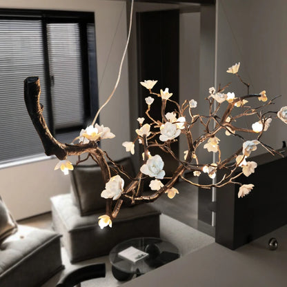 Seraphina Nordic Branch LED Chandelier, Dimmable Chrome Pendant Light