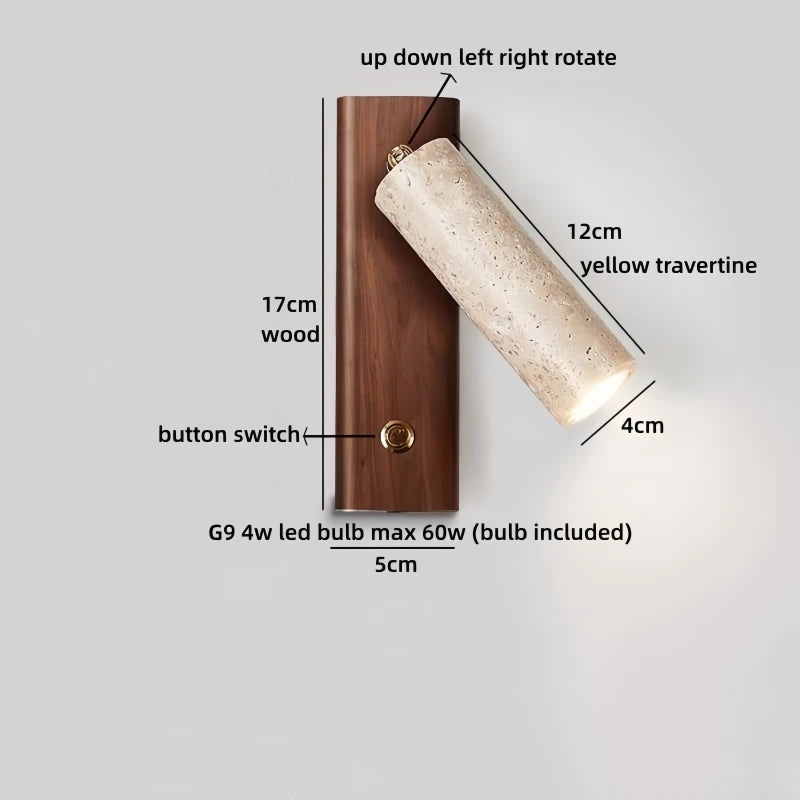 Émilie Travertine Stone Wall Light