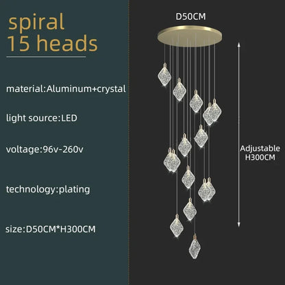 Isabelle Luxury Crystal LED Ceiling Chandelier
