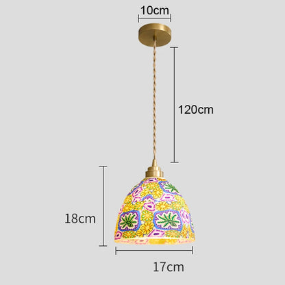 Isabelle Shell Glass Pendant Light Art Deco Bedside Lamp