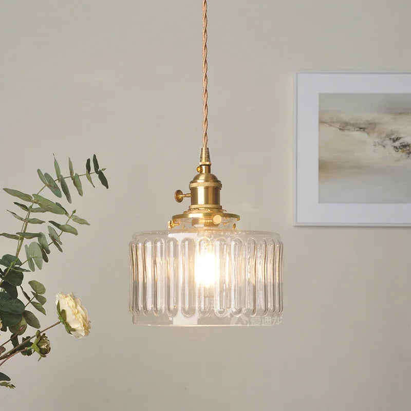 Camille Luxury Glass Black & Gold Pendant Light