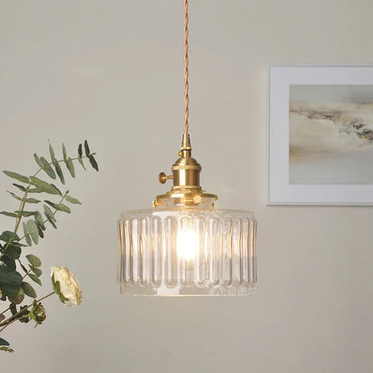 Camille Luxury Glass Black & Gold Pendant Light